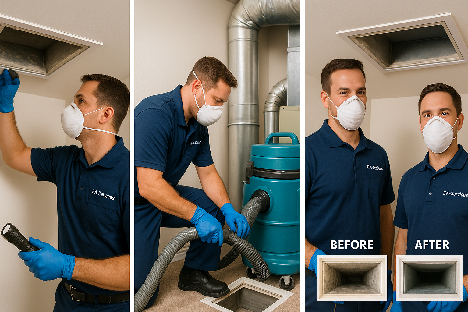 Professional air duct cleaning process in Peoria